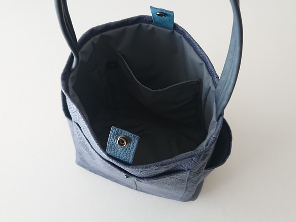 annco emboss leather onehandle bag (blue) 9枚目の画像