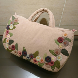 [袋工房] corocoro flower applique bag 1枚目の画像