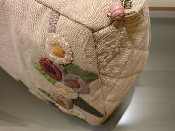 [袋工房] corocoro flower applique bag 4枚目の画像