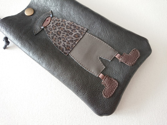 annco leather mobile case [dark gray] 2枚目の画像