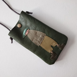 annco leather mobile case [moss green] 1枚目の画像