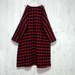 ブロックチェック【赤×紺】ネル☆ワンピース 8枚目の画像