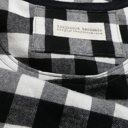 ブロックチェック【白×黒】ネル☆ワンピース 3枚目の画像