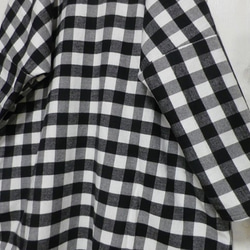 ブロックチェック【白×黒】ネル☆ワンピース 5枚目の画像