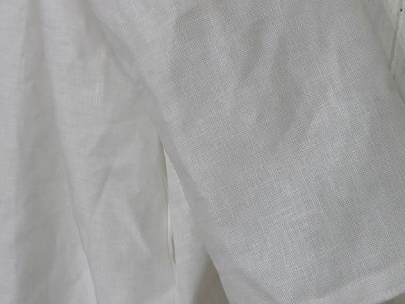 ホワイト【リネン】ワンピース【長袖】 3枚目の画像