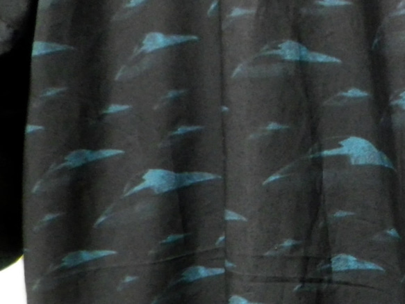 UFO☆円盤柄☆ブラック【コットン】ワンピース☆七分袖 3枚目の画像