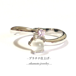 moonstone crystal ring.(ピンキーリング可) 4枚目の画像