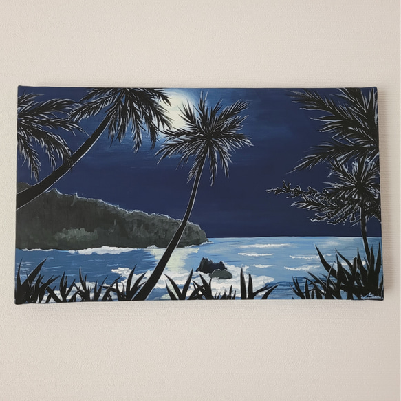 【アクリル画】夜の海 絵画/原画 夜の海の絵 アクリル画 海の絵 絵画 aisui_made27 通販 11520989