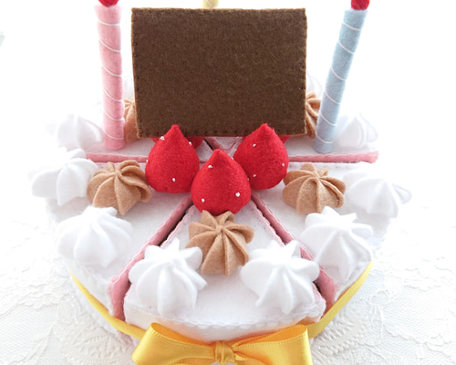 フェルトケーキ フェルトままごと(チョコホイップ入り) おもちゃ・人形