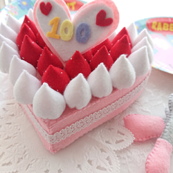 ★受注製作★百日祝いケーキ  お食い初めケーキ ハートケーキ 3枚目の画像