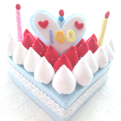 ★受注製作★百日祝いケーキ  お食い初めケーキ ハートケーキ 7枚目の画像