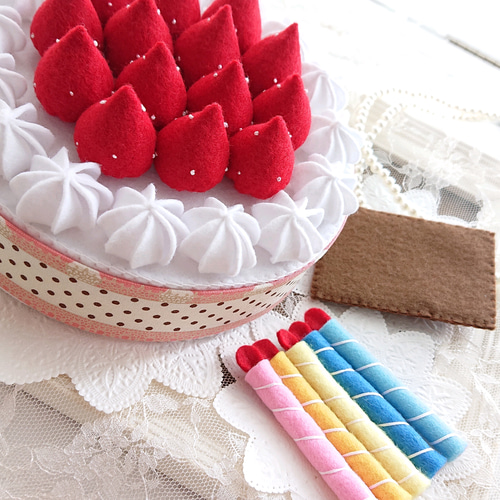 特大ホールケーキ フェルトケーキ お誕生日ケーキ - MAY-9253'S