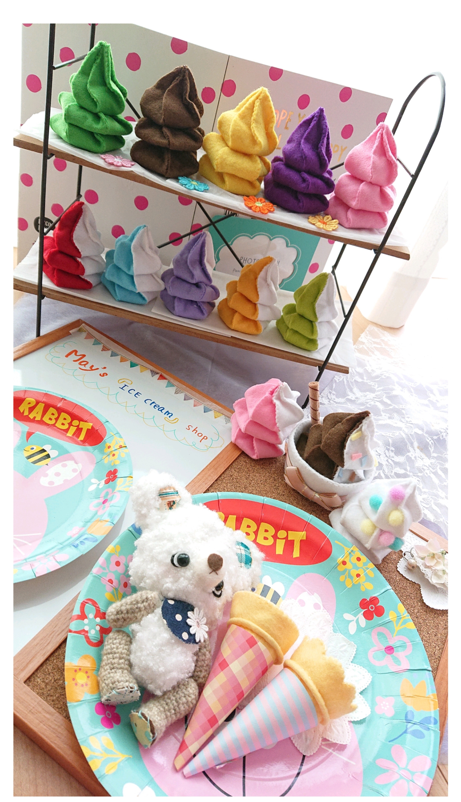 ☆受注製作☆ オーダーフェルトソフトクリームアイスクリーム