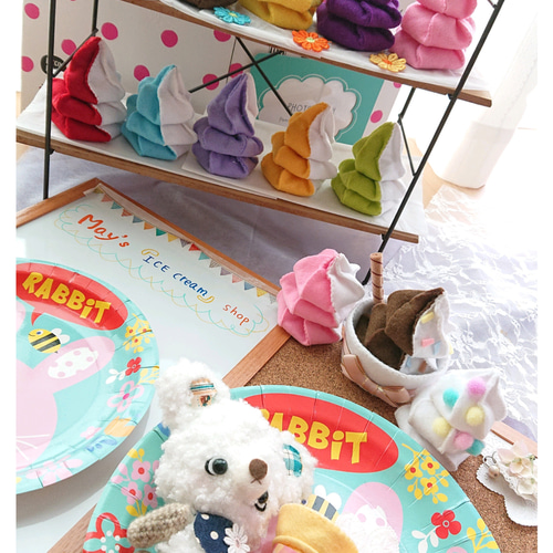 ちかオーダーページ フェルトままごとアイスクリーム オーダー可◎フェルトおままごと アイスクリーム アイス屋さんの