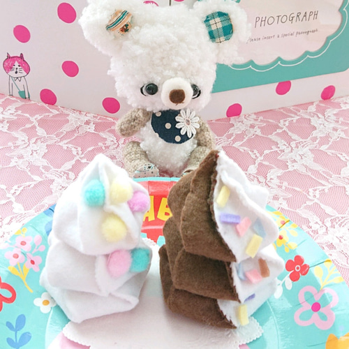 フェルトソフトクリーム フェルトのおままごと ソフトクリームセット