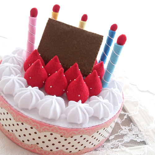 フェルトのケーキ バースデーケーキ フェルトのおままごと
