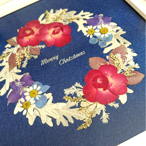 送料無料】押し花アート・ホワイトリーフが美しい ＊シロタエギクの