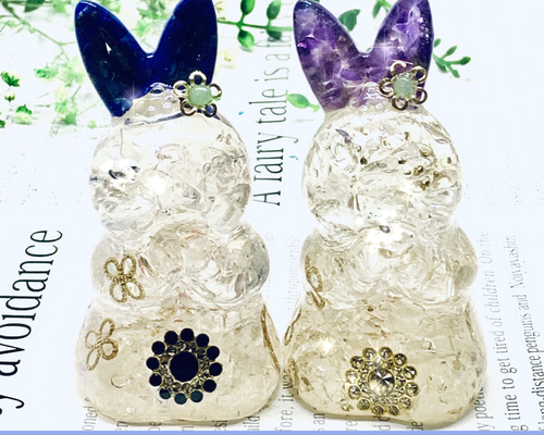 RE ARRIVAL/再入荷 白蛇抜け殻入りプレミアムオルゴナイト＊～お願いうさぎ～＊水晶 その他