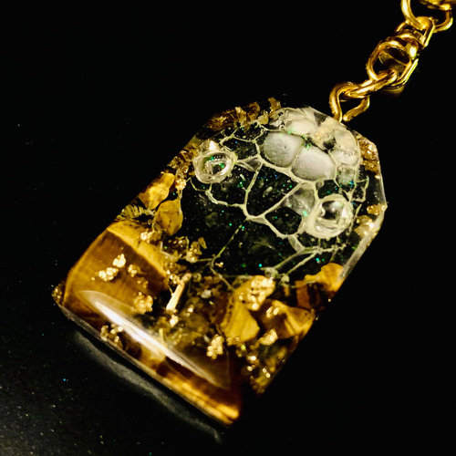 白蛇抜け殻頭部使用＊金箔入＊お守りキーホルダー その他バッグ さくら 
