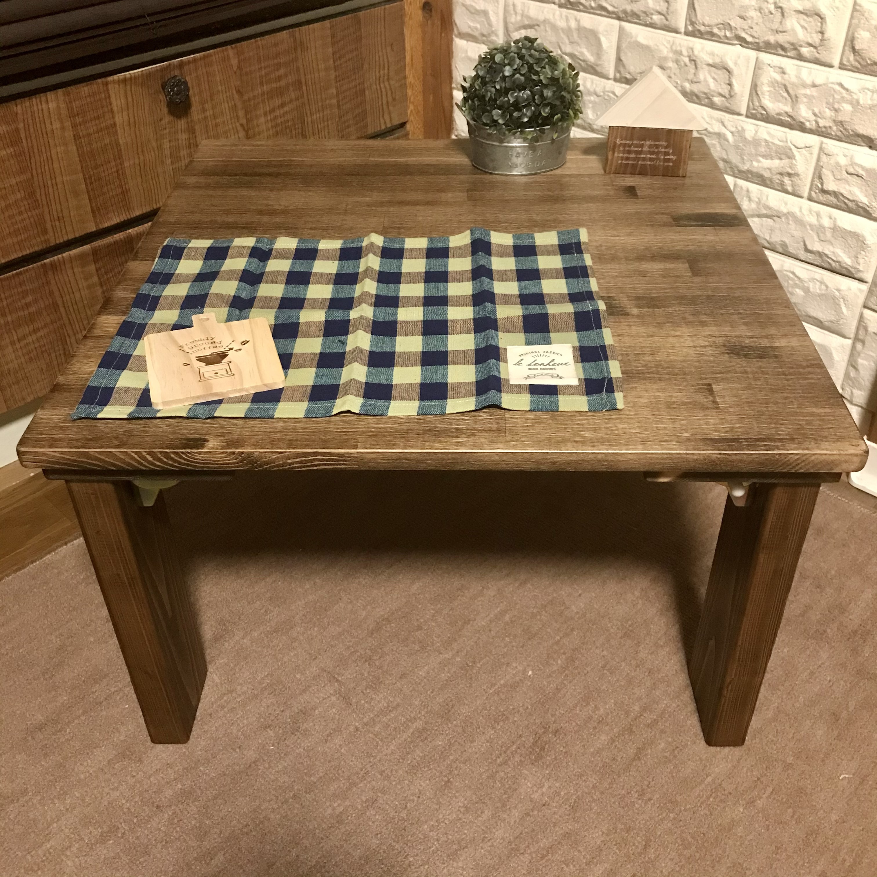 【60cm×60cm】収納付き・選べる色味・天然木材・センターテーブル・ローテーブル