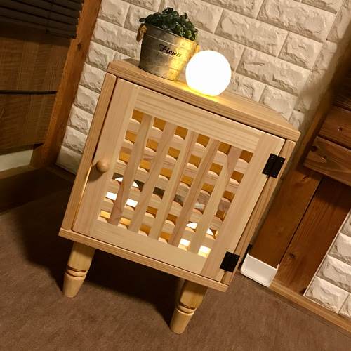 癒》天然国産杉・格子扉・間接照明・サイドテーブル・茶室・和室などに