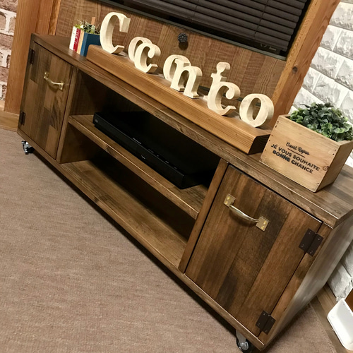 選べる取手&色味・横幅90cm・左右扉付き・天然木材・テレビ台・テレビボード・ローボード 選べる取手&色味・横幅90cm・左右扉付き・天然木材・テレビ台・テレビ