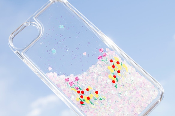 グリッターケースの押し花スマホケース　※iPhone 限定 楽天市場】＼半額・50％OFFセール／ グリッターケース iPhone13