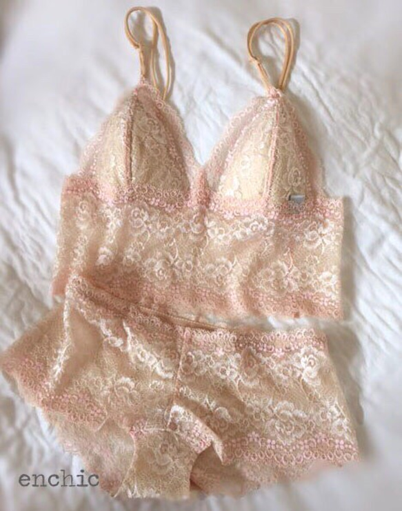 再販不可◆relax bra & shorts set #69-pinkbeige 1枚目の画像