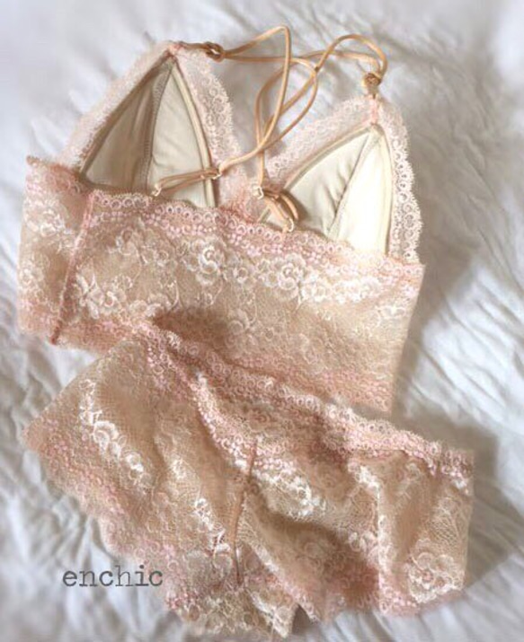 再販不可◆relax bra & shorts set #69-pinkbeige 2枚目の画像