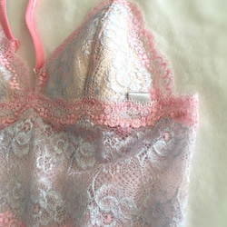 再販不可◆relax bra & shorts set #77-pink × sax 3枚目の画像