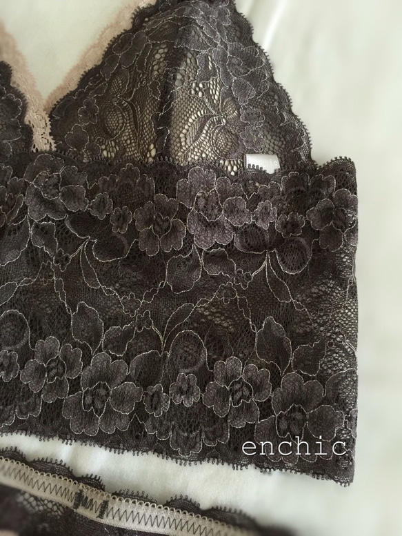 再販不可サイズ限定◆relax bra & shorts set #99-charcoal/オーダーランジェリー 3枚目の画像