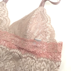 再販不可◆relax bra & shorts set #179-beige × pinkオーダーランジェリー 2枚目の画像