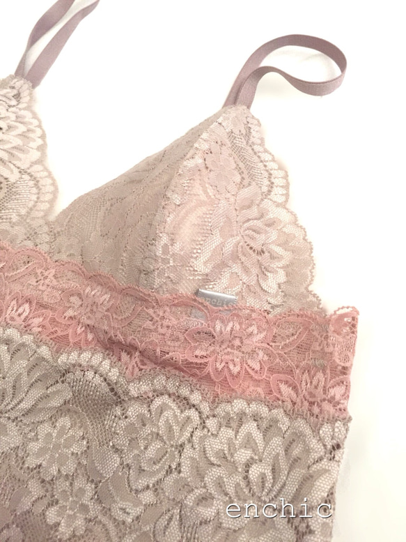 再販不可◆relax bra & shorts set #179-beige × pinkオーダーランジェリー 2枚目の画像