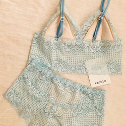 再販不可◆relax bra & shorts set #225-sax オーダーランジェリー 5枚目の画像