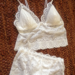 再販不可◆sleep bra & shorts set◆　#11 White 1枚目の画像