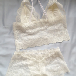 再販不可◆sleep bra & shorts set◆　#11 White 2枚目の画像