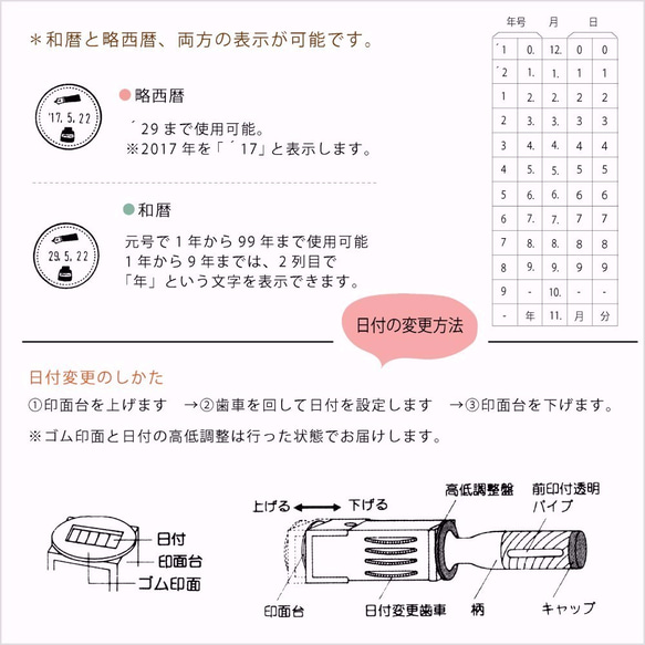 《18mm/罫線枠》『分室の日付スタンプ』 4枚目の画像