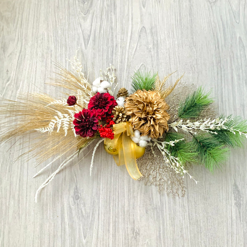 クリスマスリース　お正月リース　冬リース　杉リース お急ぎ便 クリスマス リース「Happy X'mas & New Year～2way