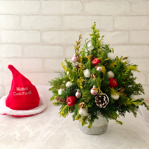 クリスマスツリー 生花 フラワーアレンジ、北欧の森、フレッシュ クリスマスツリー 生花 フラワーアレンジ、北欧の森、フレッシュ