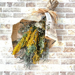 ミモザのドライフラワー花束、スワッグ、リース  送料無料 2枚目の画像