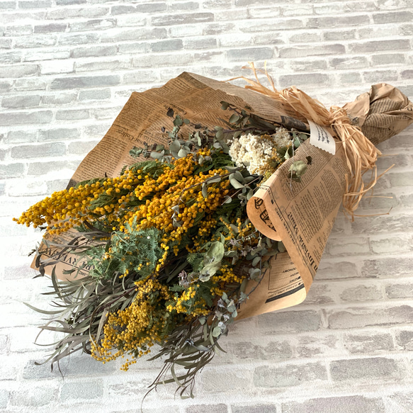 ミモザのドライフラワー花束、スワッグ、リース  送料無料 4枚目の画像