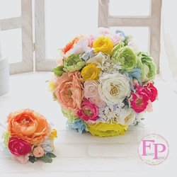 オレンジ（橙） ブーケ のおすすめ人気通販｜Creema(クリーマ