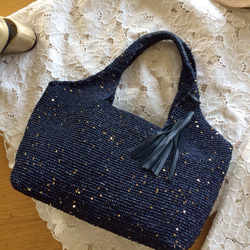 タグ付き未使用　ヘレンカミンスキー ラフィア かご ハンドバッグ ネイビー カラータイプオーダー／ラフィアの様なバッグヘレンカミンスキー