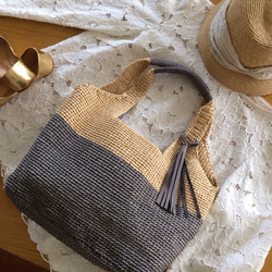 【極美品】ヘレンカミンスキー　ラフィアバッグ カラータイプオーダー／ラフィアの様なバッグヘレンカミンスキー風