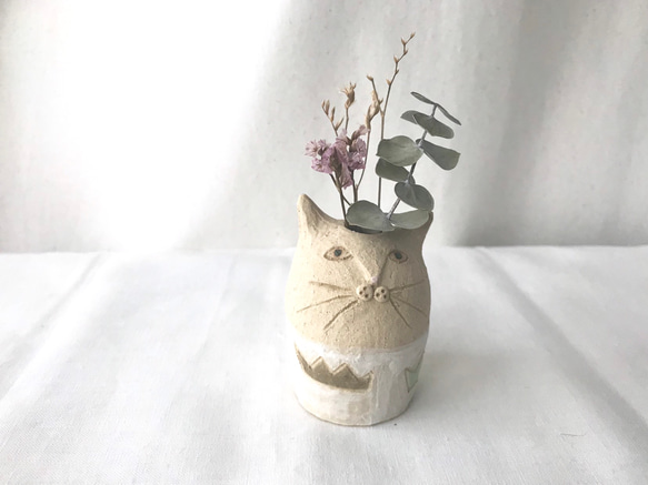 A74 CatVase一輪挿し SS猫草 一輪挿し・花瓶・花器 オカダカズミ 通販