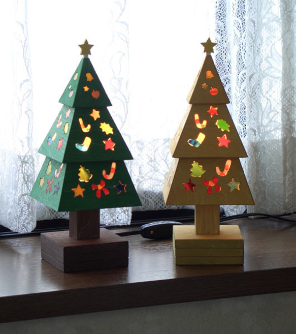 『クリスマスハンドメイド』木とガラスのクリスマスツリー（緑） 6枚目の画像