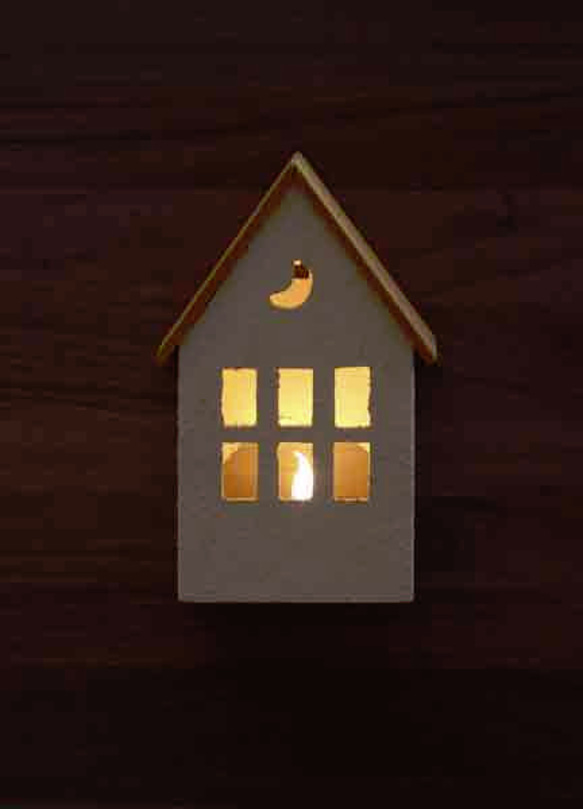 「Creema限定」『ハンドメイド福袋2019』小さな家のランプ黄色い屋根2点セットCA 9枚目の画像