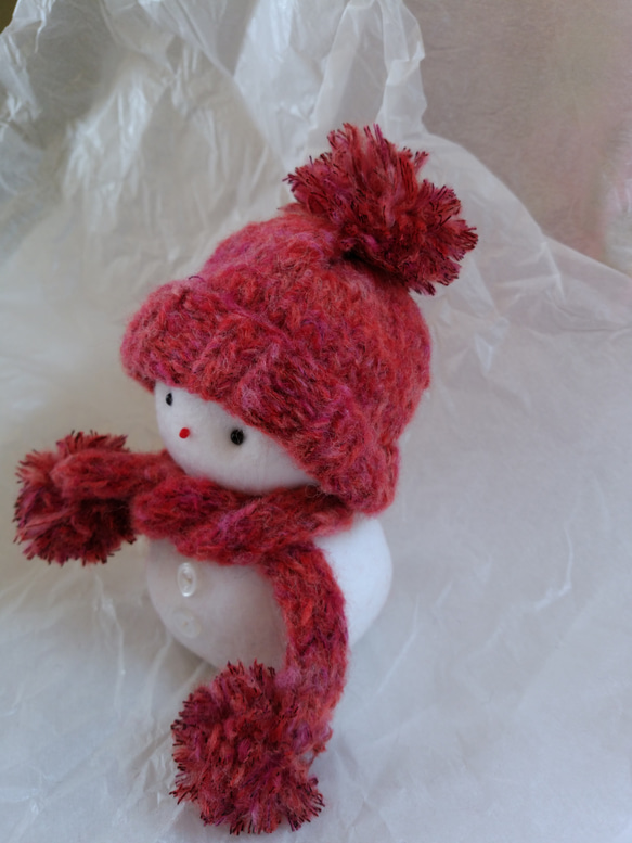 クリスマス限定｢雪だるまさん｣赤 3枚目の画像