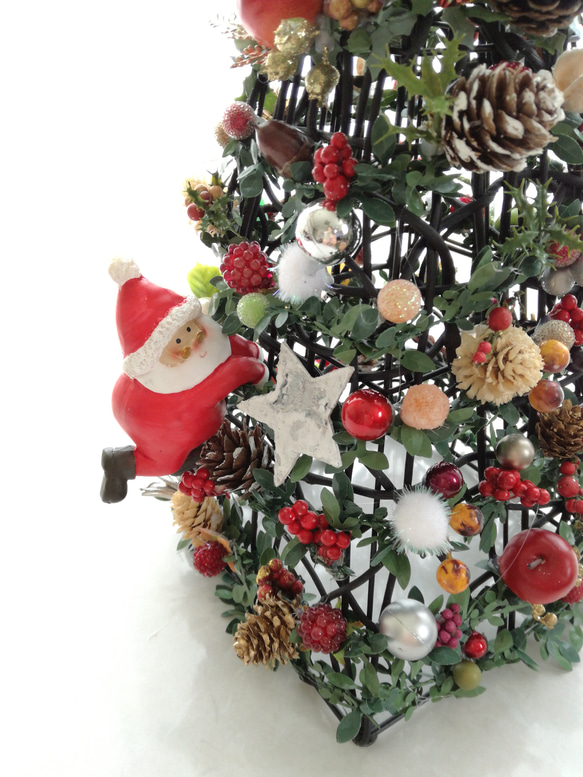 早割　「Creema限定」クリスマス ツリー　サンタとライト付き 2枚目の画像