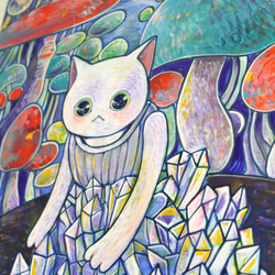 オーダー品【原画】結晶の猫 2枚目の画像